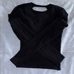 ZARA Open Back Black Long Sleeve Women's Top
